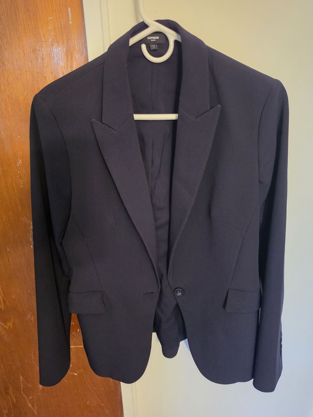 Express Women Black Single-Button Blazer